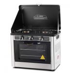 Devanti 3 Burner Portable Gas Oven and Stove - Silver & Black PGO-01-SS-BK