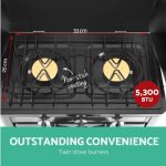 Devanti 3 Burner Portable Gas Oven and Stove - Silver & Black PGO-01-SS-BK