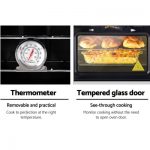 Devanti 3 Burner Portable Gas Oven and Stove - Silver & Black PGO-01-SS-BK
