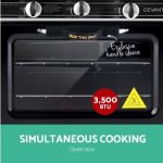 Devanti 3 Burner Portable Gas Oven and Stove - Silver & Black PGO-01-SS-BK