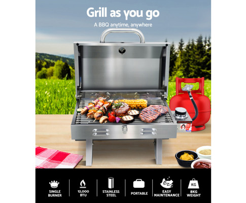 Grillz Portable Gas BBQ Grill Heater PGB-1B-HP-SS-A