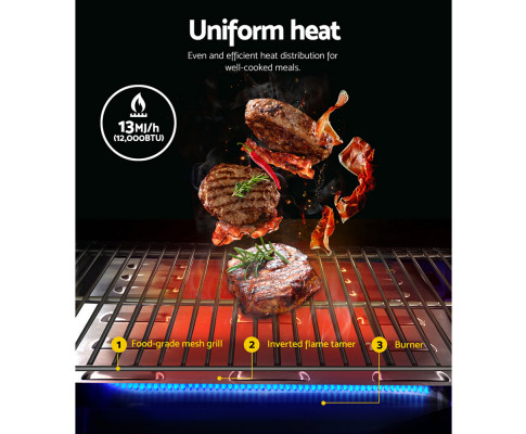 Grillz Portable Gas BBQ Grill Heater PGB-1B-HP-SS-A