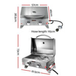Grillz Portable 2 Burner Gas BBQ PGB-2B-SS