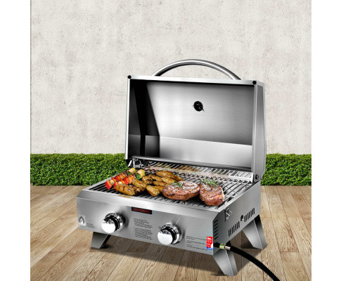 Grillz Portable 2 Burner Gas BBQ PGB-2B-SS