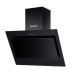 DEVANTI 900mm Rangehood Black Angled Side Draft Range Hood Canopy Glass 90cm RH-D-J82-90-BK
