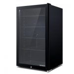 Devanti 98L Bar Fridge Glass Door Mini Fridges Freezer Black BF-D-98L-BK