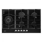 Devanti 90cm Gas Cooktop 5 Burner NG LPG Black Glass CT-GAS-5B-BK