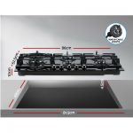 Devanti 90cm Gas Cooktop 5 Burner NG LPG Black Glass CT-GAS-5B-BK