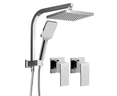 Cefito WELS 8'' Rain Shower Head Taps Square Handheld High Pressure with Taps SHOWER-A2-SQ-8-SI-TAP