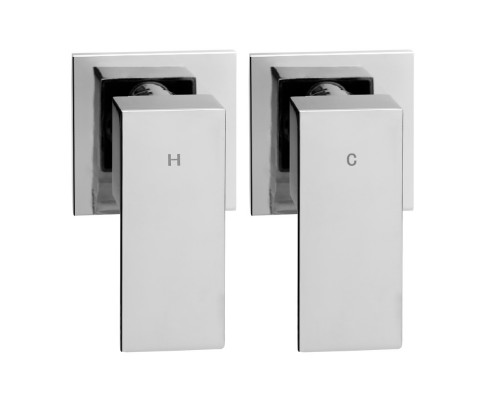 WELS Square 8 inch Rain Shower Head and Taps Set Bathroom Handheld Spray Brack SHOWER-A2-SQ-8-SI-TAP