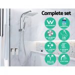 WELS Square 8 inch Rain Shower Head and Taps Set Bathroom Handheld Spray Brack SHOWER-A2-SQ-8-SI-TAP