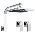 Cefito WELS 8'' Rain Shower Head Taps Square High Pressure Wall Arm DIY Chrome SHOWER-A3-SQ-8-SI-TAP