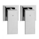 WELS 8" Rain Shower Head Set Bathroom Gooseneck Square Taps Hand Held High Pressure SHOWER-A3-SQ-8-SI-TAP