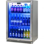 Schmick 118L Stainless Steel Bar Fridge With Heated Glass and Triple Glazing SK118L-SS