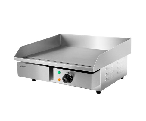 Devanti 3000W Electric Commercial Griddle Hot Plate - Stainless Steel CEG-D5C-SINGLE