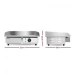 Devanti 3000W Electric Griddle Hot Plate - Stainless Steel CEG-D5C-SINGLE