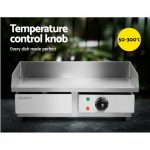 Devanti 3000W Electric Griddle Hot Plate - Stainless Steel CEG-D5C-SINGLE