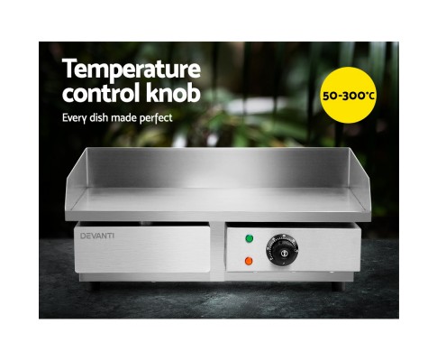 Devanti 3000W Electric Griddle Hot Plate - Stainless Steel CEG-D5C-SINGLE