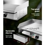 Devanti 3000W Electric Commercial Griddle Hot Plate - Stainless Steel CEG-D5C-SINGLE