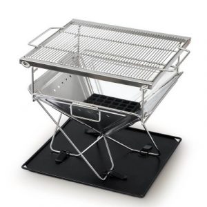 Grillz Camping Fire Pit BBQ Portable Folding Stainless Steel Stove Outdoor Pits FPIT-BBQ-X-BRIDGE
