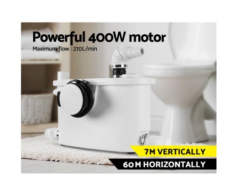 Macerator Sewerage Pump Waste Toilet Sewage Water Disposal Marine Basement Clean PUMP-MAC-400-WH