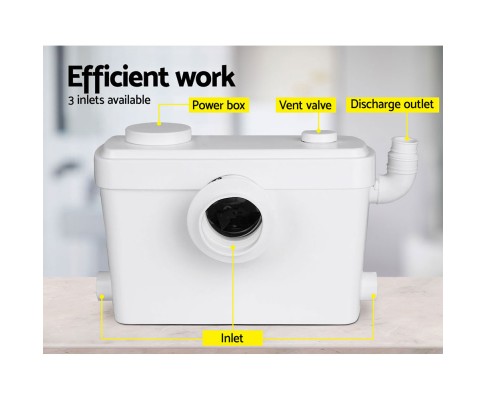 Automatic Macerator Sewage Waste Pump 600W Flush Toilet Shower Sink Bathroom PUMP-MAC-600