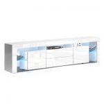 Artiss 200cm TV Cabinet Entertainment Unit Stand RGB LED Gloss White FURNI-L-LED-GS-TV200-WH-AB