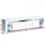 Artiss 200cm TV Cabinet Entertainment Unit Stand RGB LED Gloss White FURNI-L-LED-GS-TV200-WH-AB