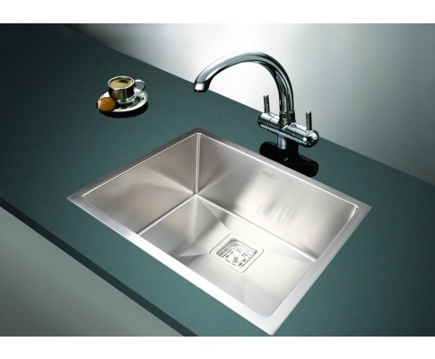 550x455mm Handmade 1.5mm Stainless Steel Undermount / Topmount Kitchen Sink with Square Waste V63-817893