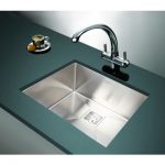 550x455mm Handmade 1.5mm Stainless Steel Undermount / Topmount Kitchen Sink with Square Waste V63-817893