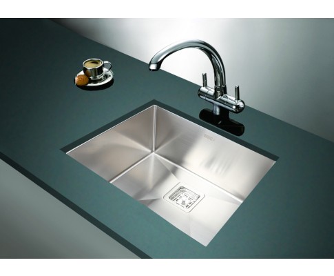 550x455mm Handmade 1.5mm Stainless Steel Undermount / Topmount Kitchen Sink with Square Waste V63-817893