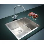 550x455mm Handmade 1.5mm Stainless Steel Undermount / Topmount Kitchen Sink with Square Waste V63-817893