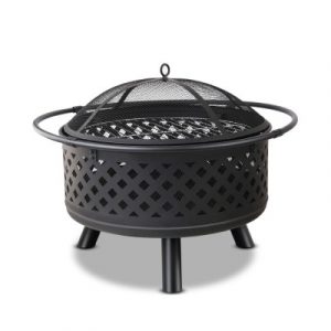 30 Inch Portable Outdoor Fire Pit and BBQ - Black FPIT-DIAMOND-30