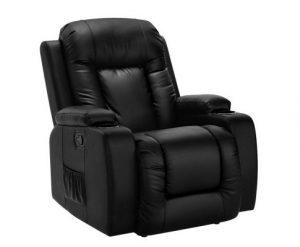 Artiss Electric Massage Chair Recliner Luxury Lounge Sofa Armchair Heat Leather RECLINER-A3-BK-AB