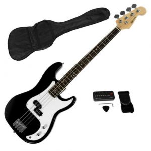 Karrera Electric Bass Guitar Black jb2-15w-bk