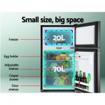 Glacio 90L Portable Fridge Bar Freezer Cooler Upright 12V/24V/240V Caravan 4WD Car Camping Black PFN-F-90-D-BK