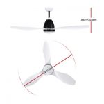 48" DC Motor Ceiling Fan with LED Light with Remote 8H Timer Reverse Mode 5 Speeds White CF-B-48-310-WH