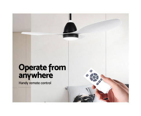 48" DC Motor Ceiling Fan with LED Light with Remote 8H Timer Reverse Mode 5 Speeds White CF-B-48-310-WH