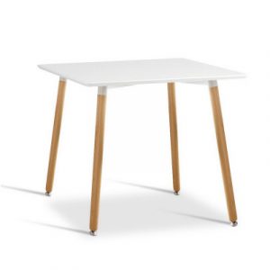 Artiss Dining Table 4 Seater Square Replica DSW Cafe Kitchen White 80cm BA-BB-TAB80-SQUA-WH