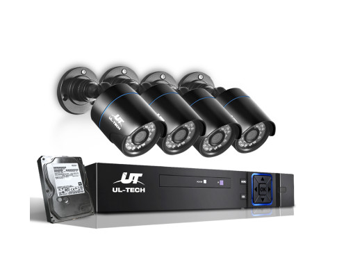 UL Tech 1080P 8 Channel HDMI CCTV Security Camera with 1TB Hard Drive CCTV-8C-4B-BK-T