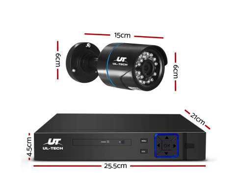 UL Tech 1080P 8 Channel HDMI CCTV Security Camera with 1TB Hard Drive CCTV-8C-4B-BK-T