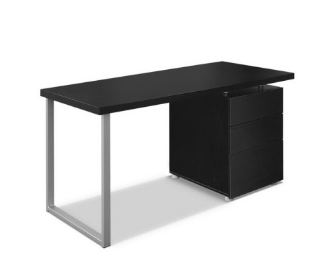 Artiss Metal Desk with 3 Drawers - Black DESK-140M-BK-AB