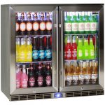 Schmick 210L Alfresco Glass Twin Door Bar Refrigerator With Outdoor IP34 Rating with LOW E Glass GSP2H-SS