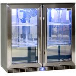 Schmick 210L Alfresco Glass Twin Door Bar Refrigerator With Outdoor IP34 Rating with LOW E Glass GSP2H-SS