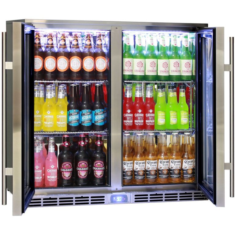 Schmick 210L Alfresco Glass Twin Door Bar Refrigerator With Outdoor IP34 Rating with LOW E Glass GSP2H-SS