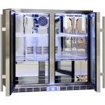 Schmick 210L Alfresco Glass Twin Door Bar Refrigerator With Outdoor IP34 Rating with LOW E Glass GSP2H-SS