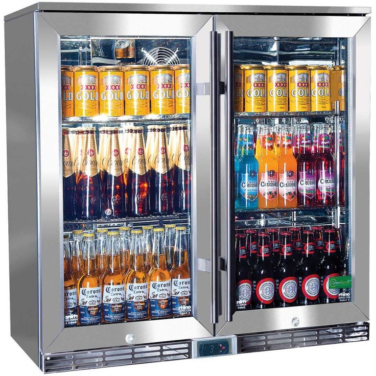 Schmick 210L Alfresco Glass Twin Door Bar Refrigerator With Outdoor IP34 Rating with LOW E Glass GSP2H-SS