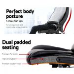 8 Point PU Leather Reclining Massage Chair - Black MOC-09M-BK