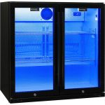 Schmick 190L Black Bar Fridge 2 Door With Heated Glass and Triple Glazing Model SK190-B