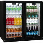 Schmick 190L Black Bar Fridge 2 Door With Heated Glass and Triple Glazing Model SK190-B